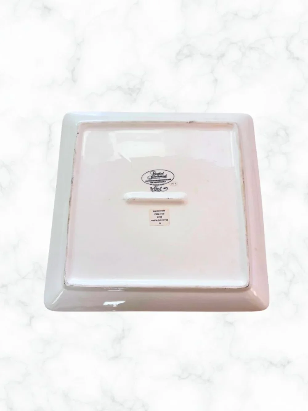 CERTIFIED INTERNATIONAL Nostalgic Coffee Caffe Latte Square Ceramic Plate 11x11